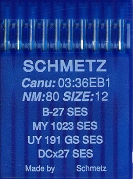 Иглы для промышленных машин Schmetz DCx27 SES №80