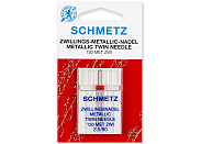 Иглы для швейных машин Schmetz №80/2.5 двойные для ниток металлик